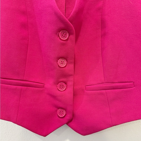 CHRISTIAN LACROIX Button Front‎ Vest in Fuchsia Pink XS Cropped - Picture 4 of 6